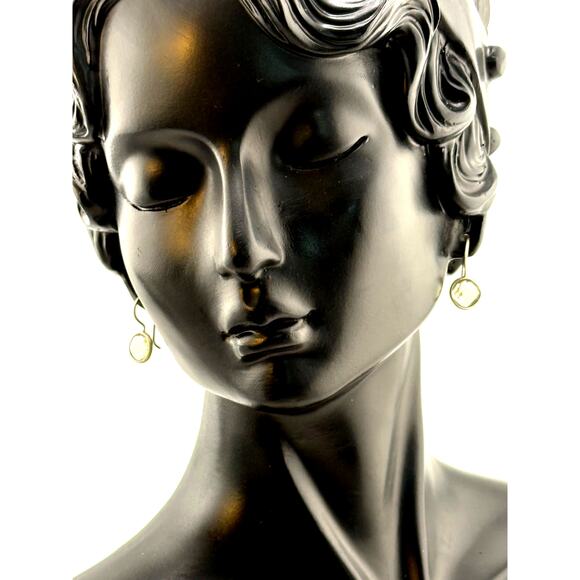 Jane Diaz Small Faceted Organic Stone Drops Dangle Earrings - Picture 2 of 3